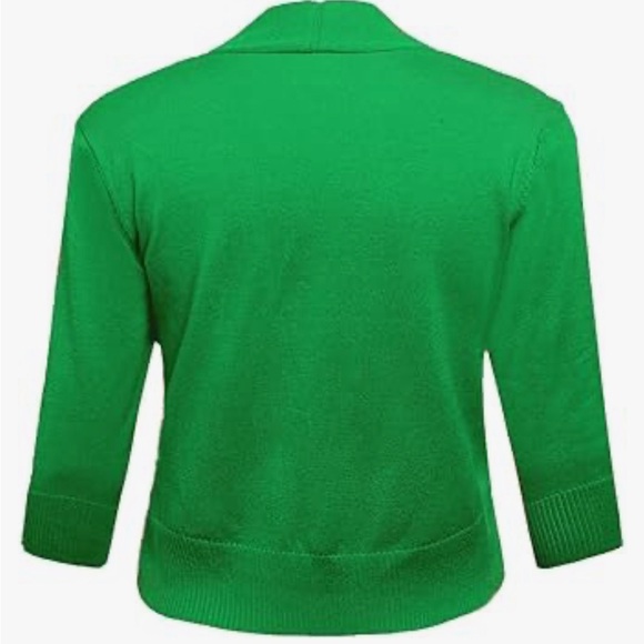 AAMILIFE Women's 3/4 Sleeve Cropped Cardigans Open Front Short Shrugs - Picture 2 of 3